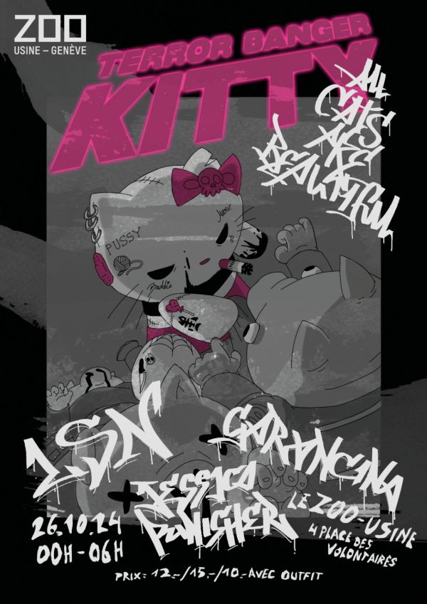 Samedi 26 Octobre – Terror Banger Kitty: Jessica Punisher + Garancina + LSN